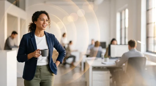 Portrait professionnel symbolisant l'influence organique et la crédibilité d'un expert sur les réseaux professionnels